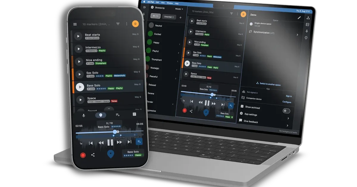 Jam Pad Organizes Your Recordings With Markers and Search