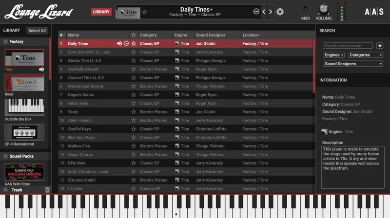 Applied Acoustics Systems Lounge Lizard EP-5