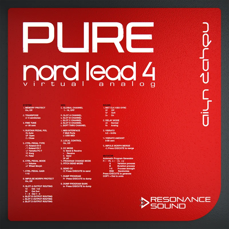 Resonance Sound Aiyn Zahev Sounds – PURE Nord Lead 4 Patches